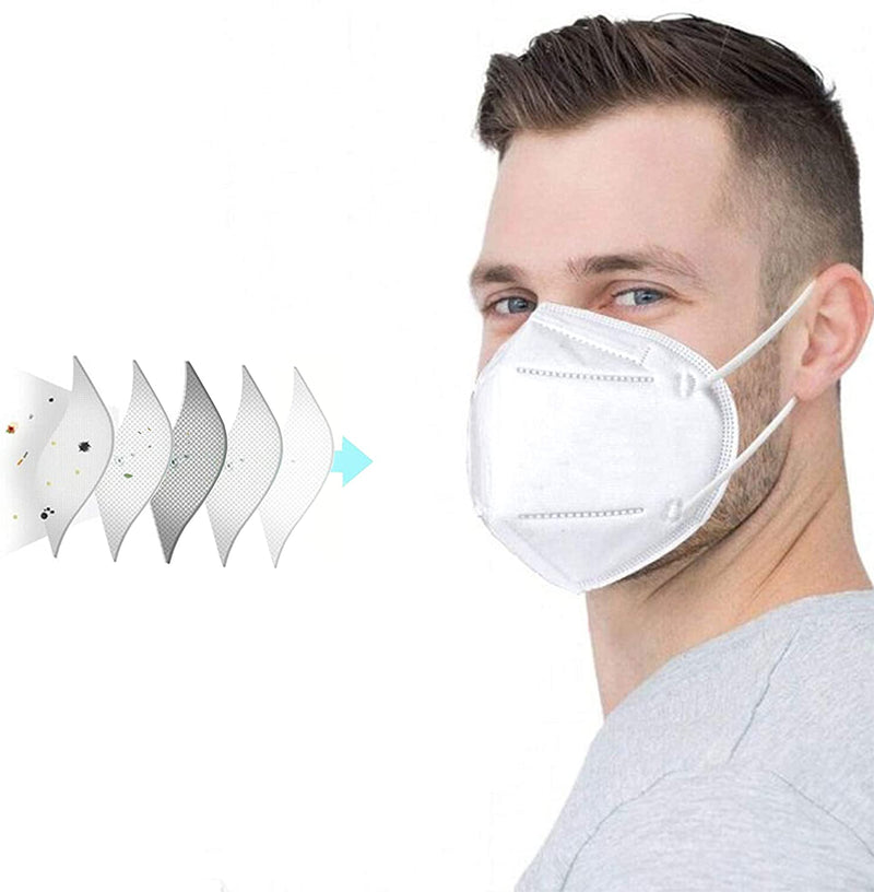 Dr. Family Disposable KN95 Face Masks on the FDA EUA List, Non-Woven 5-Layer Disposable Mask, Elastic Ear Loops, Adjustable Nose Wire, Light Weight, Perfect for Office, 5 pcs/Bag
